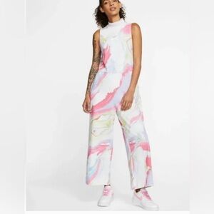 Nike Tie Dye Pastel Swirl Jersey Jumpsuit medium